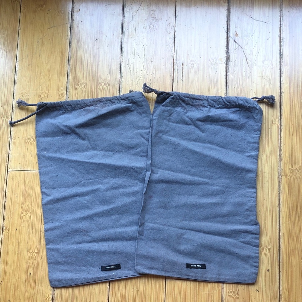 Mui Mui Gray Drawstring Dust Bags - Pair